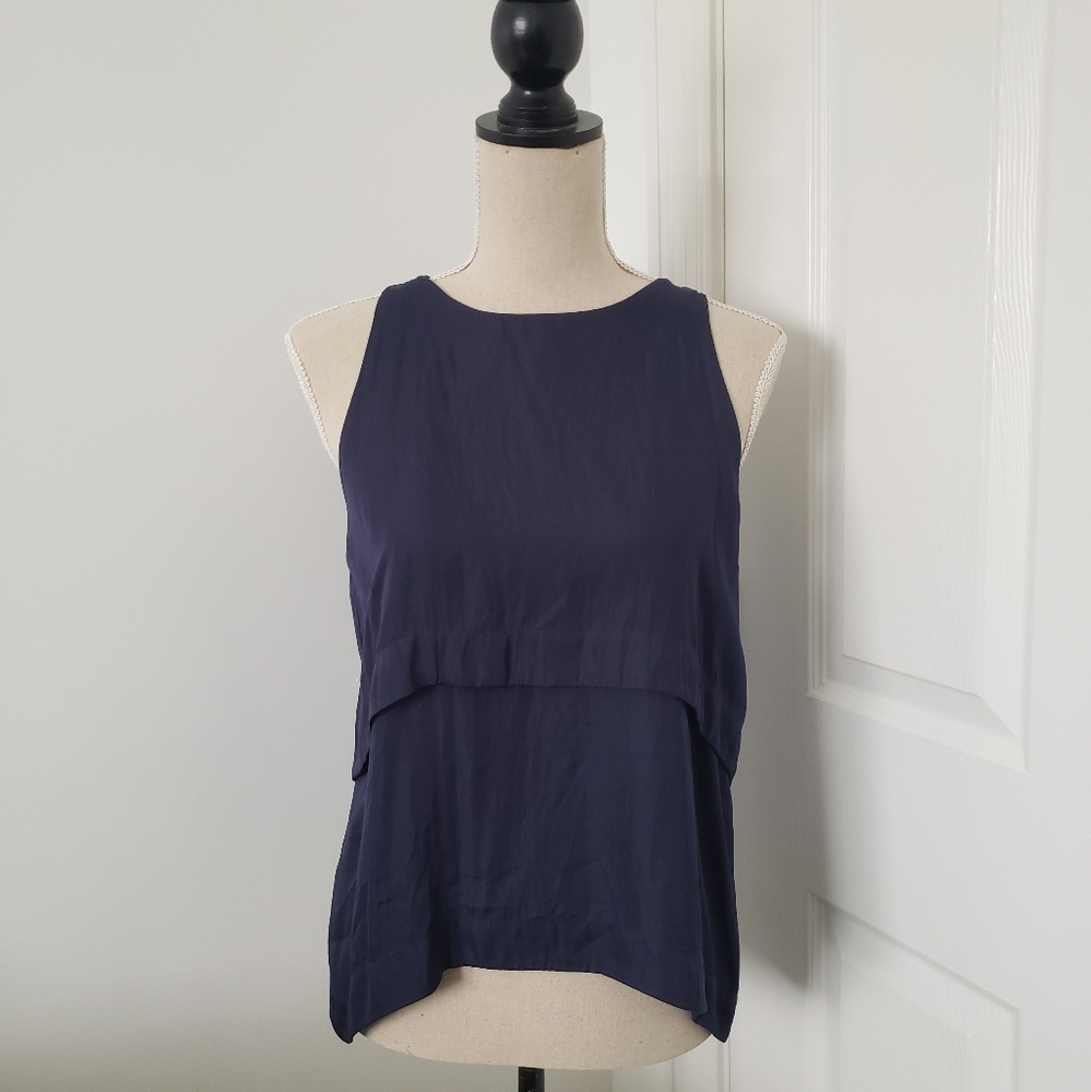 Plenty navy sleeveless blouse
